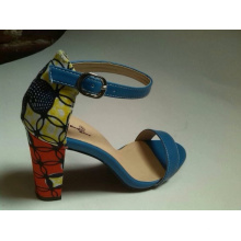 African Printed Fabric Peep Toe Sandal Shoes (HCY02-1481)